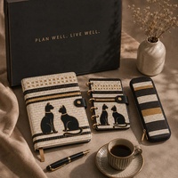 Ensemble cadeau Yihe Black Cat Budget Planner avec stylo diamant, organiseur d'argent liquide et carnet de suivi des dépenses pour femmes