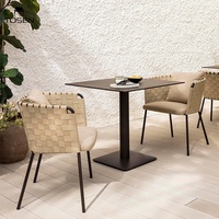 Tables et chaises à thé en rotin minimalistes modernes, pour maisons d'hôtes, hôtels, cafés, cours, balcons extérieurs