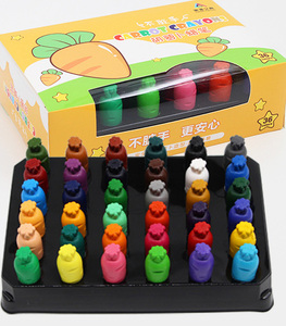 Pastelli Non Sgrassanti in Plastica, 12 Colori, 24 Colori, 36 Colori, Pastelli a Forma di Carota per Bambini, Vendita all'Ingrosso - Product Image 3