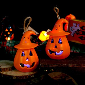 Decoración de Árbol de Halloween con Luces LED Intermitentes, Linterna Aterradora, Linternas de <span class=keywords><strong>Calabaza</strong></span> de Doble Color, Decoración para Fiestas de Halloween - Product Image 4