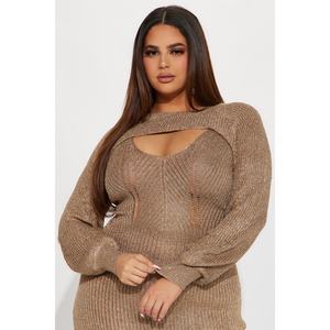 Nuevo Producto Vestido Ajustado de Cuello Redondo con Cintura Cruzada a la Altura de la Rodilla - Product Image 4