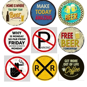 Plaque en métal vintage ronde en fer blanc Art Poster Retro Plate Coffee Route 66 Beer Car Motor Oil <span class=keywords><strong>Esso</strong></span> Metal Sign - Product Image 1