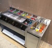 Stasiun Bar Koktail Komersial dengan Wastafel, Tempat Es, dan Rak Makanan untuk Proyek Bar