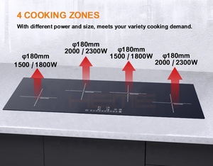 Cocina de Inducción de 4 Quemadores con Certificación CE y CB para el Hogar, Integrada con Vitrocerámica - Product Image 2