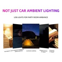 Mini lampe USB pour voiture, lumière d'ambiance portable universelle USB, kit d'éclairage intérieur de voiture LED USB DC 5V pour ordinateur portable, maison, bureau
