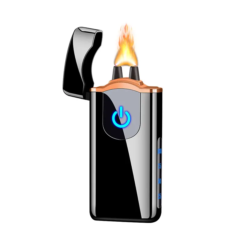 Pemantik Api Listrik Busur Ganda USB, Dapat Diisi Ulang Tanpa Api Sentuhan Jari Pemantik Rokok Elektrik