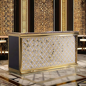 Oro contemporaneo in acciaio inox bancone da <span class=keywords><strong>Bar</strong></span> illuminazione a LED alta casa appartamento ristorante sala festa contemporanea bancone <span class=keywords><strong>bar</strong></span> - Product Image 4