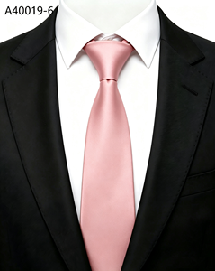 Corbata de poliéster tejida a medida de color liso para hombre, uniforme escolar JK, fabricante de corbatas con banda elástica - Product Image 2