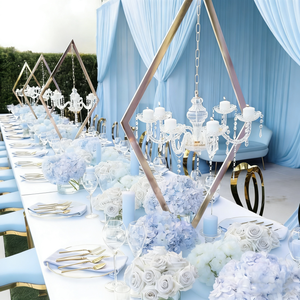 J153 Centro de Mesa para Bodas, Candelabro Dorado y Plateado, Soporte de Metal para Flores, Portavelas para Decoración de Fiestas y Bodas - Product Image 1