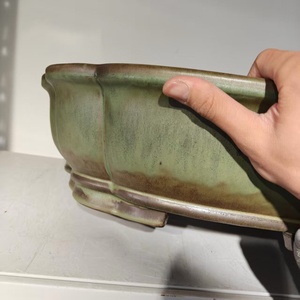 <span class=keywords><strong>Pot</strong></span> à bonsaï en sable violet Yixing de haute qualité, fait à la main, proportion ultra-large, <span class=keywords><strong>vert</strong></span> mat glacé - Product Image 5