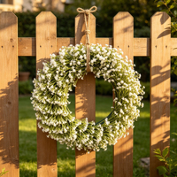 Guirnalda Artificial de Gypsophila Blanca para Arco de Boda, Decoración de Fondo para Fiesta de Despedida de Soltera, Decoración de Pared Rústica para el Hogar, Pascua
