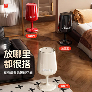 JGASU Wine Glass Trash Can Monet White Indoor Waste Bin - Product Image 3