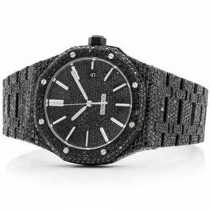 Men's Iced Out Hip Hop Bussdown Automatic Diamond <b>Watch</b> Black Moissanite Fashion Jewelry for Business Use - Product Image 1