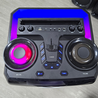 Speaker dengan dua mikrofon nirkabel, Speaker luar ruangan dengan Subwoofer/Tweeter, sistem Speaker PA portabel dengan kendali jarak jauh