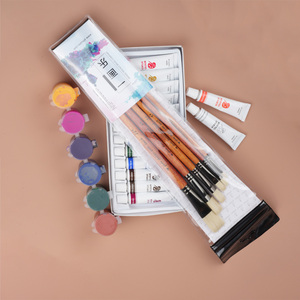Lot de 6 pinceaux plats professionnels en poils de sanglier pour <span class=keywords><strong>peinture</strong></span> à l'huile et acrylique, manche en <span class=keywords><strong>bois</strong></span> de bouleau, pour artistes - Product Image 5