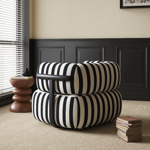 Sofá individual con patrón de cebra Retro francés, tela de diseñador <span class=keywords><strong>familiar</strong></span> pequeña para sala de estar, sótano, taller, entrada, balcón, esquina - Product Image 4