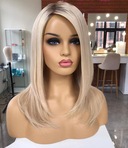 Peluca de <span class=keywords><strong>cabello</strong></span> humano virgen europeo 100%, pelo <span class=keywords><strong>corto</strong></span> con encaje frontal, pelo de bebé prearrancado, color platino - Product Image 4