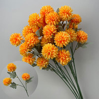 Chrysanthèmes artificiels en gros à 3 têtes, 66 cm de long, pour la décoration florale d'événements