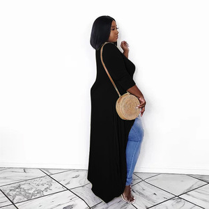 Tùy Chỉnh Vòng Cổ Của Phụ Nữ Cao Thấp Maxi Top Áo Trong Cộng Với Kích Thước Quần Áo Của Phụ Nữ Quần Áo Argyle Ăn Mặc Không Đối Xứng Áo Dài Bán Buôn - Product Image 4