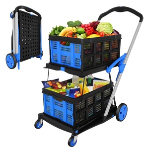 Lichtgewicht Aluminium Dubbeldekker Vouwwagen Duurzaam Winkelen <span class=keywords><strong>Hand</strong></span> <span class=keywords><strong>Trolley</strong></span> - Product Image 6