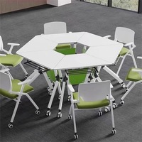 Bureau de conférence moderne pliable, table de formation combinée, plateforme mobile d'activités et de formation