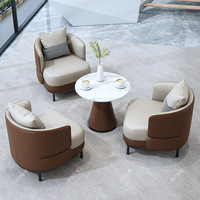 Ensemble de fauteuils modernes en forme d'arc avec table basse à pieds coniques, style américain, pour appartement, zone de réception, chaise d'attente