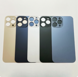 แผงเปลี่ยนอะไหล่แท้สำหรับ iPhone 13 Pro 13ProMax 14proMax ฝาหลังแบตเตอรี่พร้อมกรอบและแถบกระจกแบบมีรูใหญ่ - Product Image 2