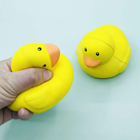 Vente en gros de squishies parfumés canard jaune à montée lente en mousse PU jouets anti-stress pour enfants dessin animé