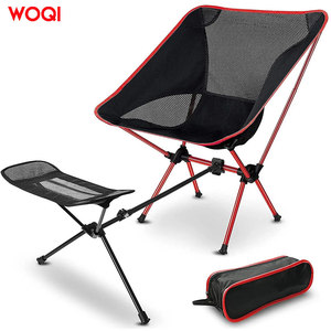 Silla de playa plegable portátil Woqi para exteriores, taburete de camping para adultos con reposapiés y bolsa de transporte - Product Image 1