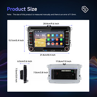 Lecteur MP5 pour voiture Podofo 2 Din 7'' pour VW/Seat/Skoda/Golf/Polo, CarPlay/Android Auto sans fil, autoradio, stéréo de voiture, BT, OEM, vente en gros