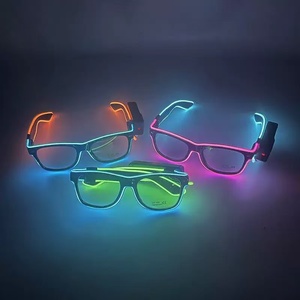 Colorful LED Wireless EL <strong>Glasses</strong> with Dark Lens for Festive Decorations-Halloween Graduation School <strong>Parties</strong> Accessory - Product Image 2