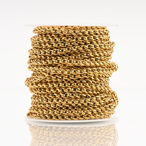 Pearl <b>Rope</b> Box Chain | 18K PVD Gold Stainless Steel Wheat Curb Link Chain for DIY Necklace <b>Bracelet</b> Making - Product Image 5