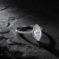 Bague de fiançailles en moissanite pour femme en argent sterling 925, taille marquise, six griffes, halo caché, pavé sur l'épaule