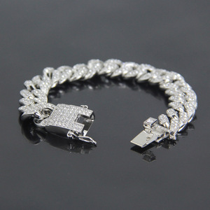Vintage Men's Hiphop Style Light Luxury New Design Alloy Men's Bracelet Paired with Rhinestone Fashion Bracelets Jewelry - Product Image 5