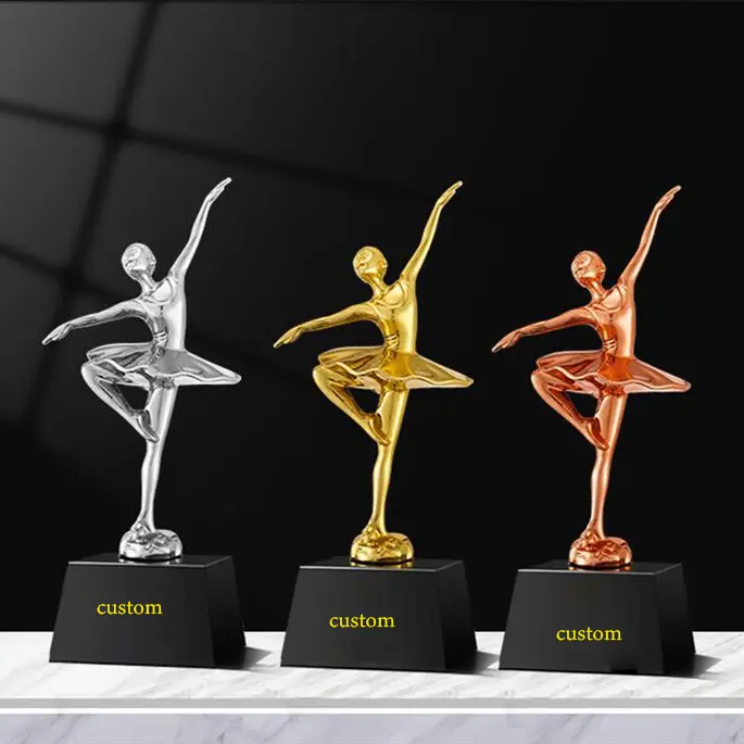 Custom Hars K9 Crystal Gold School College Ballet Competitie Trofeeën Plaque Dans Trofee