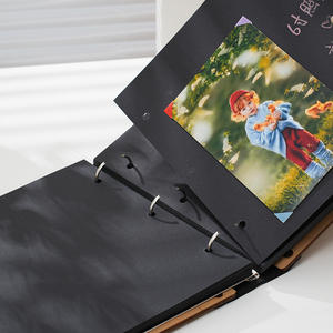 Álbum de fotos de madera autoadhesivo de tilo de 10 pulgadas conmemorativo creativo para Amazon, regalo de estilo popular para fotos de hojas sueltas - Product Image 4