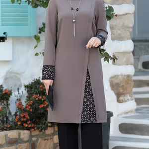 Ensemble Neuf Deux-Pièces pour Femmes Arabes, Abaya de Dubaï, Vêtements Musulmans du Moyen-Orient et d'Asie du Sud-Est, Tailles S-XL - Product Image 1