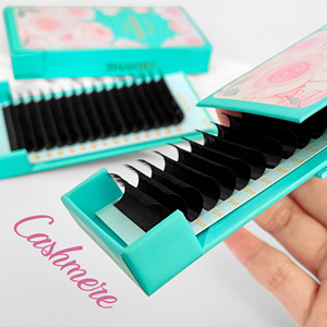 Extensiones de Pestañas de Seda PBT Coreanas, Bandejas de Iones Oscuros, Pestañas de Terciopelo, Bandejas de Pestañas Individuales, Extensiones de Pestañas de Cachemira Negro Mate al por Mayor - Product Image 1