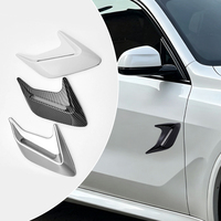 2 pièces de décorations auto-adhésives pour l'extérieur de voiture, motif fibre de carbone, pour ailes latérales, couvercles d'aération type « ailettes de requin » et prises d'air de capot, pour modification automobile