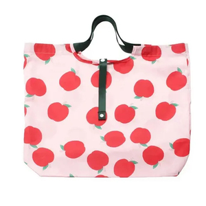 Wholesale Durable Foldable Eco-friendly Polyester Tote Handbag with Open <b>Top</b> Waterproof Design <b>Chain</b> Strap Fresh Fruit Pattern - Product Image 3