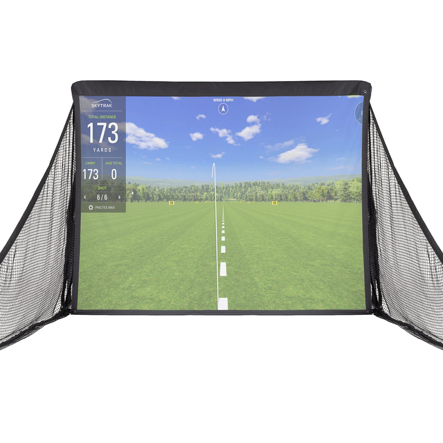 High-quality Mini Golf Simulator Practice Set with 10ft X7.5ft Impact Screen Curtain for Indoor/Outdoor Use