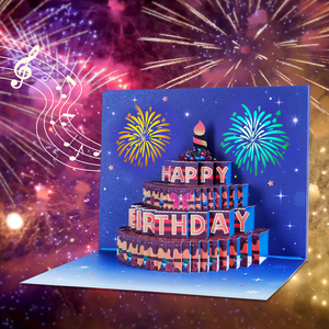 Tarjeta de <span class=keywords><strong>Cumpleaños</strong></span> Musical de 90 Grados para Niños, de Papel, con Corte Láser, Iluminada, Pop-Up, Hecha a Mano, Inflable, Impresión Digital a Color CMYK - Product Image 5