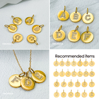 Breloques alphabet EMANCO 26 en zircon pour collier, breloques en acier inoxydable pour bracelet, fabrication de boucles d'oreilles, bijoux en gros, dropshipping