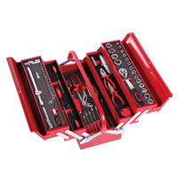 Kit d'outils de réparation automobile professionnel en fer de 85 pièces dans une boîte à outils en métal