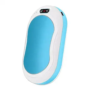 Winter Hand Warmer Electric Led Flashlight Double-side Usb Rechargeable Hand Warmer 10000mah Power Bank With Vibration Massage