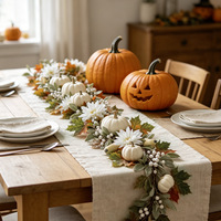 Guirlande artificielle en soie d'érable d'automne, feuilles dégradées réalistes, vigne, chemin de table de mariage, arche décorative, couronne