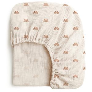 Sábana de Cuna de Muselina de Algodón Transpirable con Textura Suave de Crepé, Borde Elástico Antideslizante para Colchón de Cuna y Uso para Dormir Bebés - Product Image 1