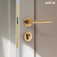 Goo-Ki KARAMAY - Paire de poignées de porte intérieures modernes en alliage de zinc pour porte en bois brun foncé