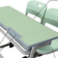 Ensemble scolaire ergonomique réglable, cadre en acier robuste de 1,2 mm, MDF de 18 mm avec bordure sans joint, bureau et chaise de qualité supérieure pour salle de classe