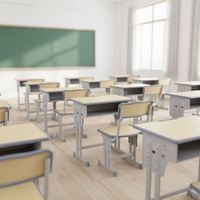 Ensemble bureau et chaise ergonomiques réglables en hauteur pour étudiants, avec structure métallique, pour l'étude en classe